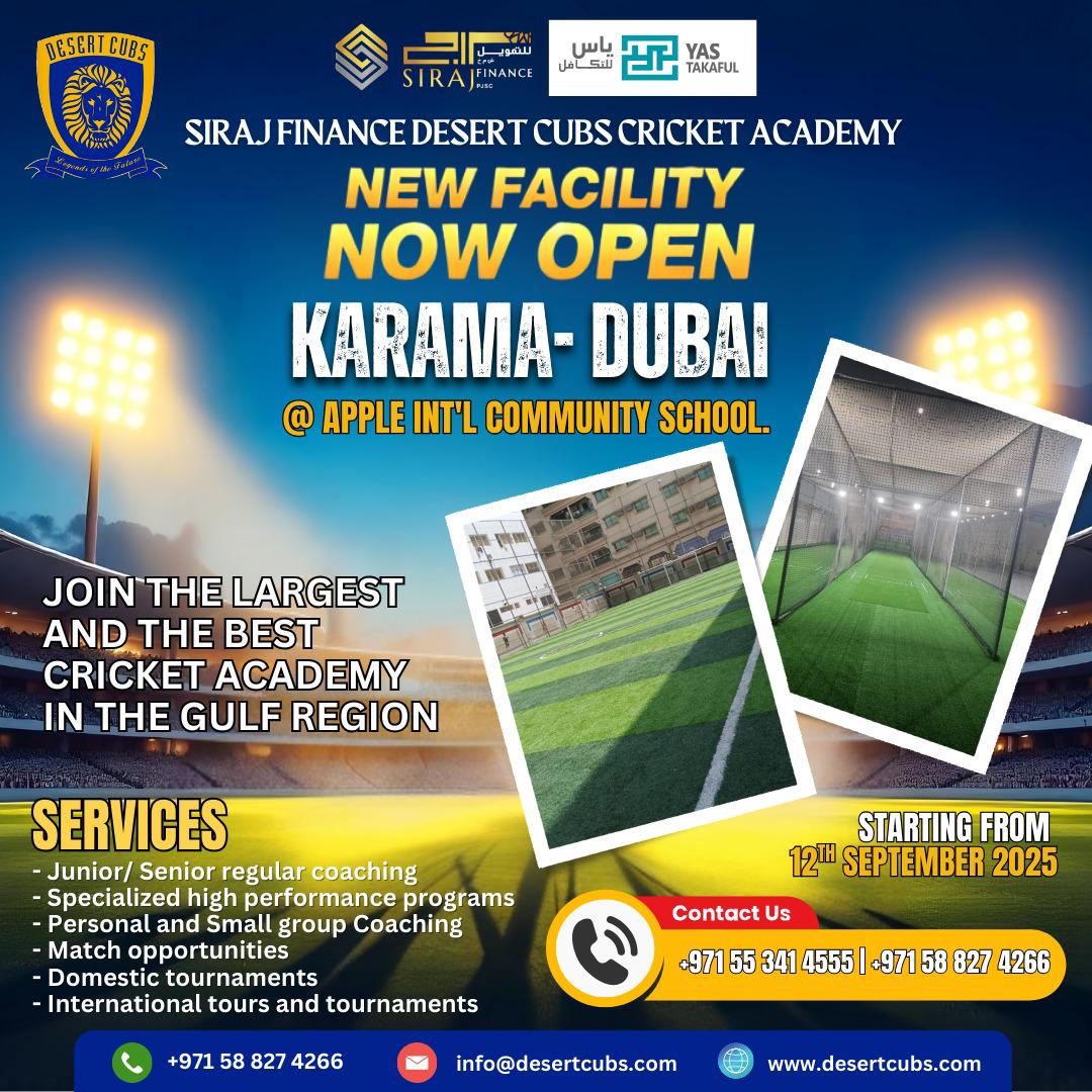 SFDC Cricket Academy Expands to Karama, Dubai